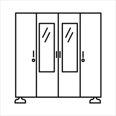 wardrobe room icon vector. wardrobe room motel sign. black illustration of isolated contour symbols