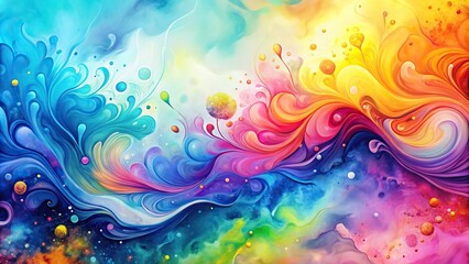 Fototapeta premium Abstract watercolor background with flowing ink splashes and marbling effects