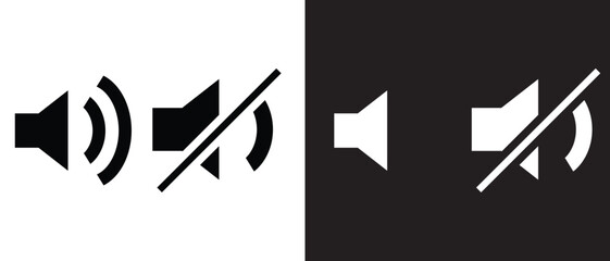 Audio speaker volume on line art icon for apps and websites