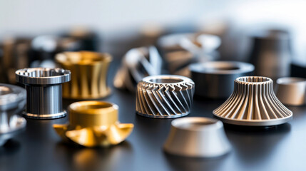 Innovative 3D printed metal components showcase intricate designs and precision engineering. These parts highlight potential of additive manufacturing in modern production