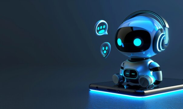 Chatbot 3D illustration concept. Chat GPT app that uses natural language processing to engage in conversation with users. It can assist with tasks, provide information, and help to automate processes.