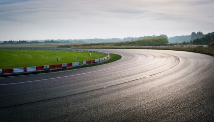 트랙에서 마지막 랩을 돌고있는 자동차