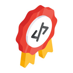 Obraz premium Modern design icon of coding badge