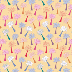  Palm Trees seamless vector pattern