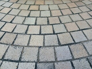 Cement tile texture in the park, floor background, walkway in the park