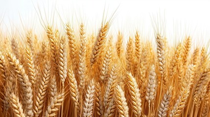 lush golden wheat field framed against a clean white background emphasizing the beauty and simplicity of the agricultural landscape showcasing natures bounty