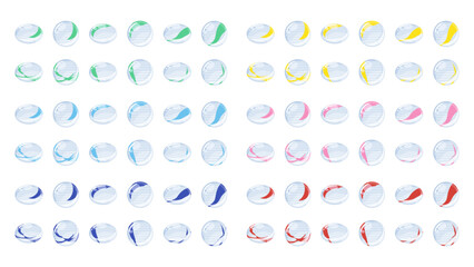 カラフルなおはじきのイラスト素材セット