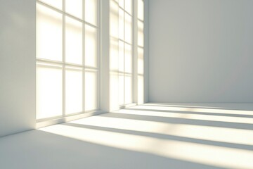 Obraz premium Sunlight Streaming Through a Window in a White Room