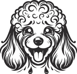 Fototapeta premium poodle dog in different poses, clipart, and vector silhouette designs.