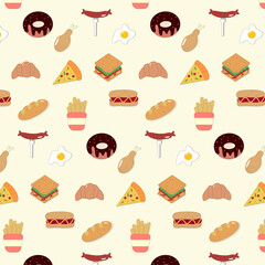 fast food pattern seamless background