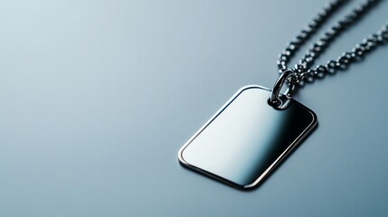 Fototapeta premium Dog tag necklace, white isolate background