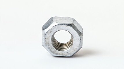 Metal nut, white isolate background