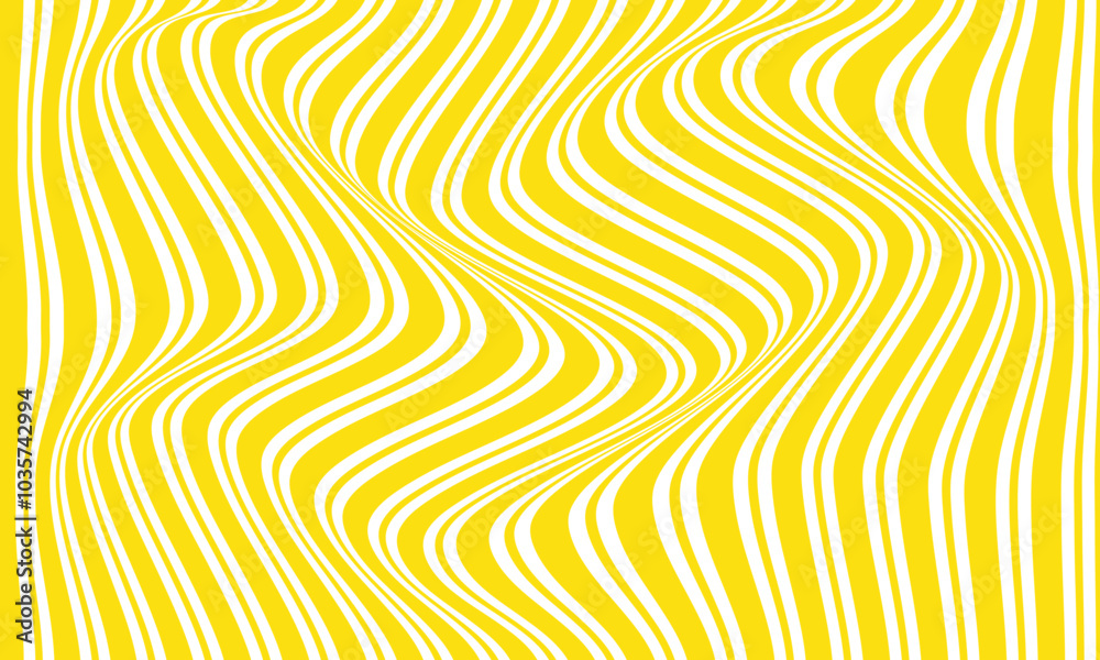 Poster abstract yellow vertical parallel line wave pattern.