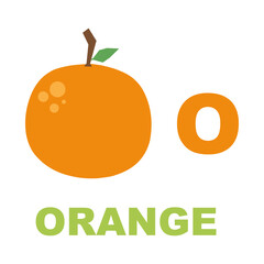 flashcard letters for kids, learn letters from O Orange
