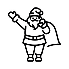 Christmas santa claus character color line icon. Vector illustration