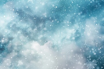 Fototapeta premium Dreamy Winter Sky Abstract with Delicate Snowflakes - Perfect for Holiday Cards and Seasonal Designs