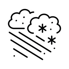 Snowy weather forecast color line icon. Vector illustration.