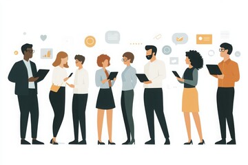Obraz premium Diverse Business Team Collaborating and Communicating
