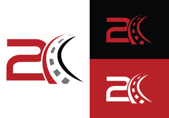 Road sign logo with letter 2 Design. Transportation and traffic Sign Symbol