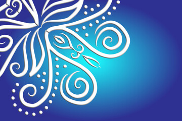 luxury traditional Indonesian Dayak batik design with aesthetic gradient background