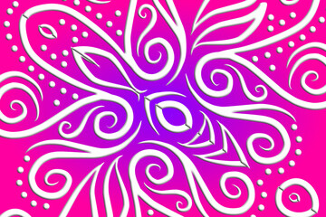 luxury traditional Indonesian Dayak batik design with aesthetic gradient background