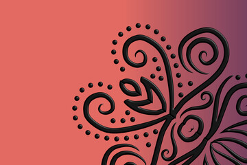 luxury traditional Indonesian Dayak batik design with aesthetic gradient background