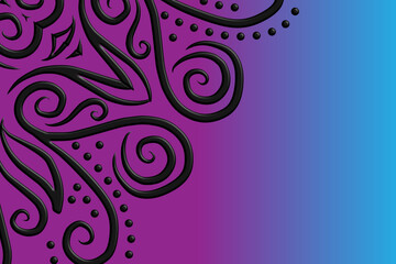 luxury traditional Indonesian Dayak batik design with aesthetic gradient background