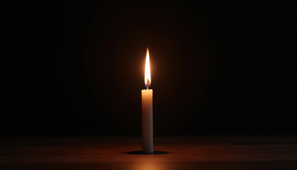 Burning Candle in Darkness: Symbol of Hope