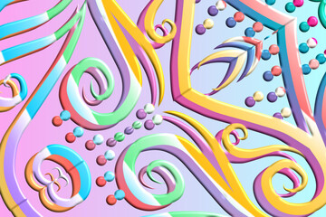 luxury traditional Indonesian Dayak batik design with aesthetic gradient background