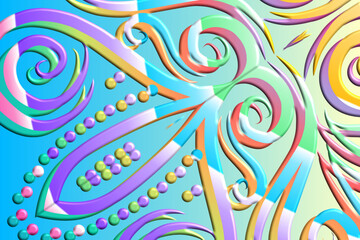 luxury traditional Indonesian Dayak batik design with aesthetic gradient background