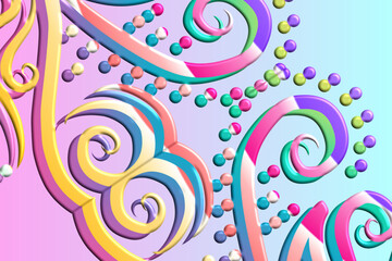 luxury traditional Indonesian Dayak batik design with aesthetic gradient background