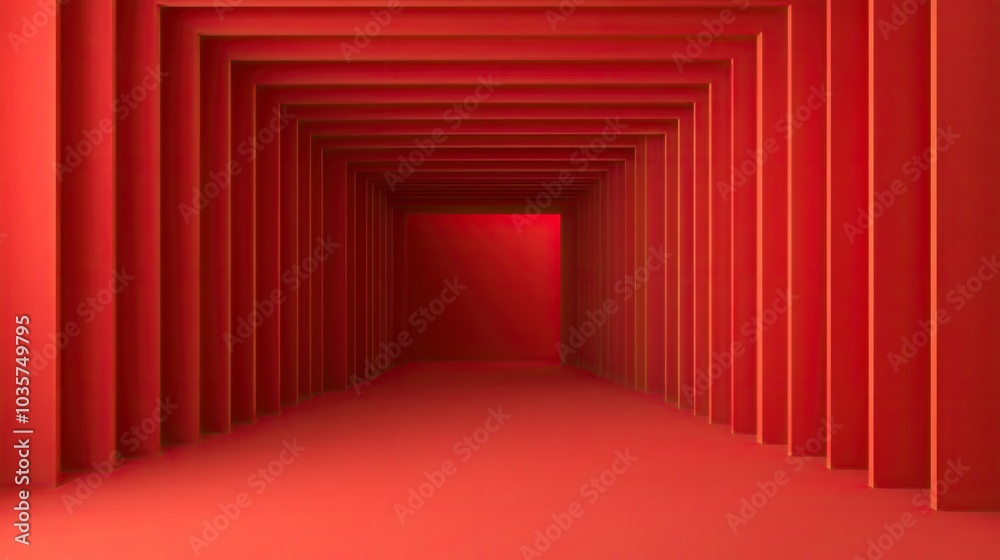 Poster Red diagonal lines with sharp edges in an abstract pattern, creating a dramatic and modern background.