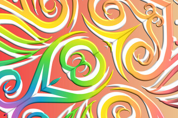 luxury traditional Indonesian Dayak batik design with aesthetic gradient background