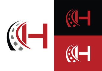 Road sign logo with letter H Design. Transportation and traffic Sign Symbol