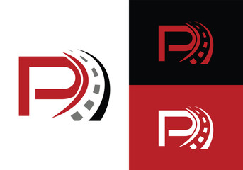 Road sign logo with letter P Design. Transportation and traffic Sign Symbol