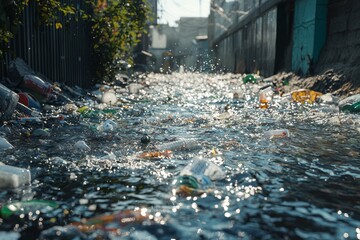 Water pollution in the river environment 