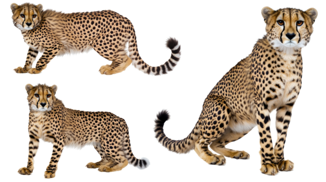 Leopard Illustrations on Transparent Background Generative AI