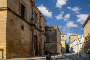 Side facade of the church of San Pedro on Juan Pasquau street in Úbeda, Jaén, Andalusia, World...