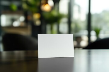 Empty Business Card with Office Stationery in Background