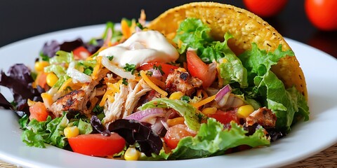 Deliciously Fresh Taco Salad A Perfect Blend of Crunchy Greens Savory Meat and Zesty Toppings for a Flavorful Meal Experience