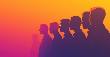 Diverse Business Silhouettes. AI generated illustration.