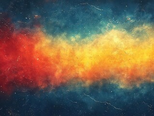 Fototapeta premium vibrant summer gradient background featuring a blend of orange, blue, yellow, and white, with a grainy texture that evokes retro poster aesthetics