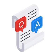 Creative design icon of question and answer paper

