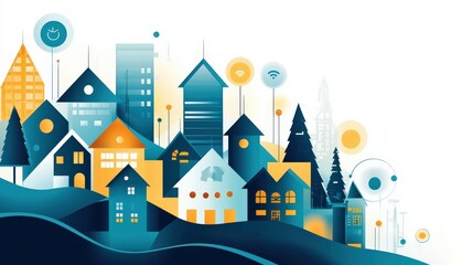 Futuristic Neighborhood with Unique House Designs