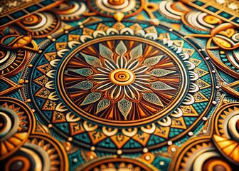 Macro Photography of International Typographic Style Poster Layout with Bold Colors and Geometric Shapes