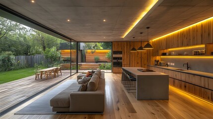 Natural light illuminating a clean kitchen with modern finishes