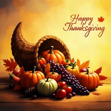 Thanksgiving background with the text Happy Thanksgiving