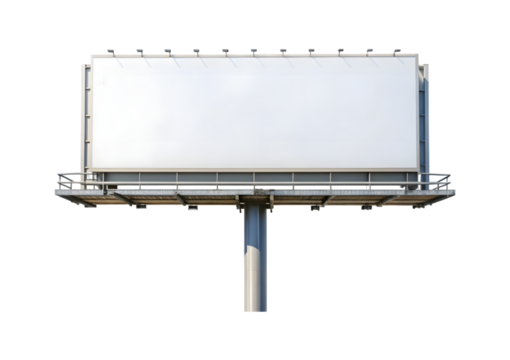 Blank outdoor billboard for advertising isolated on transparent background
