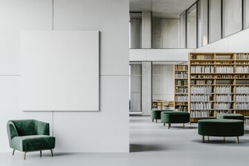 Modern Library Space. AI generated illustration.