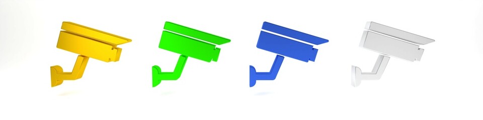 Colorful Security camera icon isolated on white background. Minimalism concept. 3D render illustration